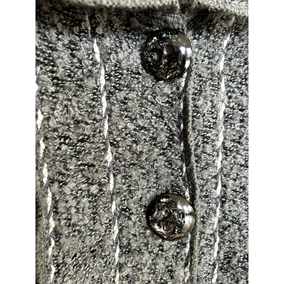 Forla Paris Womens Gray Mohair Blend Art to Wear Lagenlook Boucle Cardigan - Picture 2 of 14